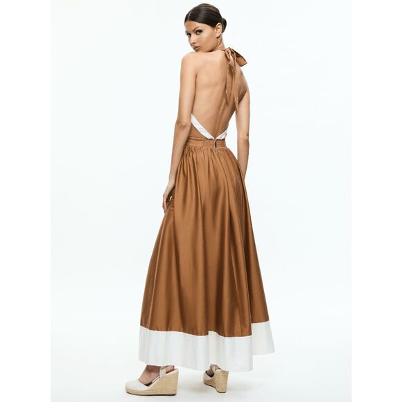 Alice + Olivia BEATRIX SWEETHEART TIE NECK DRESS Size US 12 $595 - Picture 2 of 13